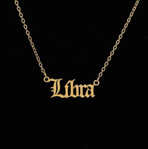 2020 New Constellation Zodiac Necklaces Jewelry for Women Antique Style Designed Letter Taurus Aries Necklaces Collier