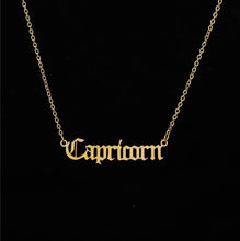Carica l&#39;immagine nel visualizzatore di Gallery, 2020 New Constellation Zodiac Necklaces Jewelry for Women Antique Style Designed Letter Taurus Aries Necklaces Collier