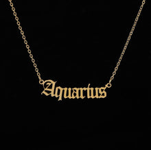 Carica l&#39;immagine nel visualizzatore di Gallery, 2020 New Constellation Zodiac Necklaces Jewelry for Women Antique Style Designed Letter Taurus Aries Necklaces Collier