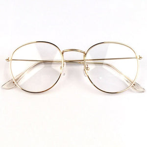Occhiali da donna Montature da vista Montatura per occhiali rotondi in metallo Lenti trasparenti Occhiali Nero Argento Oro Vetro per occhi 