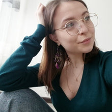 Carica l&#39;immagine nel visualizzatore di Gallery, Occhiali da donna Montature da vista Montatura per occhiali rotondi in metallo Lenti trasparenti Occhiali Nero Argento Oro Vetro per occhi 