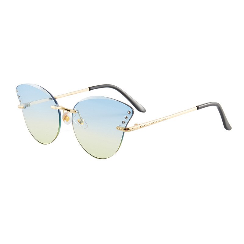 2023 European and American Trendy Glasses, Frameless Trimmed Sunglasses, Metal Ladies Sunglasses 6625
