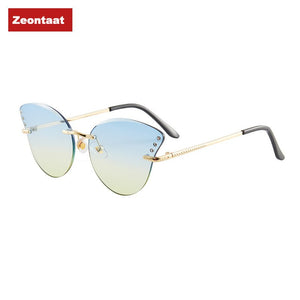 2023 European and American Trendy Glasses, Frameless Trimmed Sunglasses, Metal Ladies Sunglasses 6625