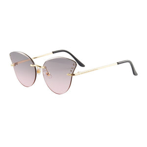 2023 European and American Trendy Glasses, Frameless Trimmed Sunglasses, Metal Ladies Sunglasses 6625