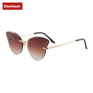 2023 European and American Trendy Glasses, Frameless Trimmed Sunglasses, Metal Ladies Sunglasses 6625