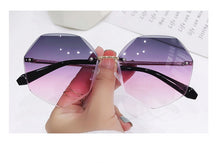 Load image into Gallery viewer, 2023 Brand Design Vintage Rimless Pilot Sunglasses Women Men Retro Cutting Lens Gradient Sun Glasses Female UV400