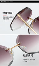 Load image into Gallery viewer, 2023 Brand Design Vintage Rimless Pilot Sunglasses Women Men Retro Cutting Lens Gradient Sun Glasses Female UV400