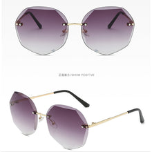 Load image into Gallery viewer, 2023 Brand Design Vintage Rimless Pilot Sunglasses Women Men Retro Cutting Lens Gradient Sun Glasses Female UV400
