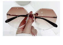 Load image into Gallery viewer, 2023 Brand Design Vintage Rimless Pilot Sunglasses Women Men Retro Cutting Lens Gradient Sun Glasses Female UV400