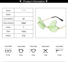 Carica l'immagine nel visualizzatore di Gallery, 2022 New Fashion Dragonfly Occhiali da sole Donna Uomo Brand Design Senza montatura Wave Eyewear Occhiali da sole stretti di tendenza di lusso