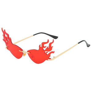 2023 Flame Shaped Sunglasses Photo Prop Decorative Party Eyeglasses Funny Party Glasses (Yellow Lens)