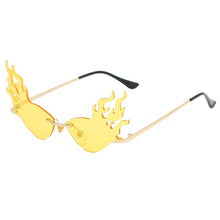 Load image into Gallery viewer, 2023 Flame Shaped Sunglasses Photo Prop Decorative Party Eyeglasses Funny Party Glasses (Yellow Lens)