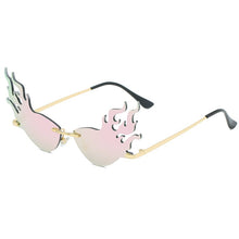 Load image into Gallery viewer, 2023 Flame Shaped Sunglasses Photo Prop Decorative Party Eyeglasses Funny Party Glasses (Yellow Lens)