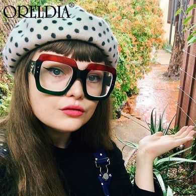 2023 Ladies Anti-Blue Light Glasses Retro Square Three-Color Big Frame Men's Flat Glasses Frame Myopia Glasses Hot