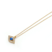 Load image into Gallery viewer, 2020 New Fashion Ladies Chic Gold Chain Colorful Rhinestone Filled Evil Eye Coin Necklaces For Women Bohemian Gold Necklaces