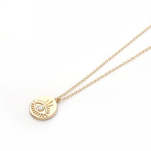 Load image into Gallery viewer, 2020 New Fashion Ladies Chic Gold Chain Colorful Rhinestone Filled Evil Eye Coin Necklaces For Women Bohemian Gold Necklaces