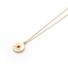 Load image into Gallery viewer, 2020 New Fashion Ladies Chic Gold Chain Colorful Rhinestone Filled Evil Eye Coin Necklaces For Women Bohemian Gold Necklaces