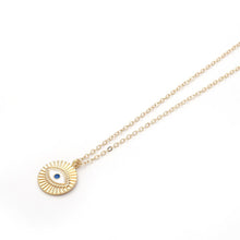 Load image into Gallery viewer, 2020 New Fashion Ladies Chic Gold Chain Colorful Rhinestone Filled Evil Eye Coin Necklaces For Women Bohemian Gold Necklaces
