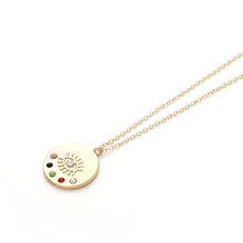 Load image into Gallery viewer, 2020 New Fashion Ladies Chic Gold Chain Colorful Rhinestone Filled Evil Eye Coin Necklaces For Women Bohemian Gold Necklaces