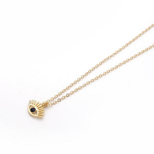 2020 New Fashion Ladies Chic Gold Chain Colorful Rhinestone Filled Evil Eye Coin Necklaces For Women Bohemian Gold Necklaces