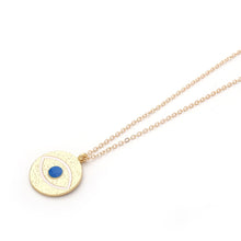 Load image into Gallery viewer, 2020 New Fashion Ladies Chic Gold Chain Colorful Rhinestone Filled Evil Eye Coin Necklaces For Women Bohemian Gold Necklaces