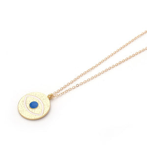 2020 New Fashion Ladies Chic Gold Chain Colorful Rhinestone Filled Evil Eye Coin Necklaces For Women Bohemian Gold Necklaces