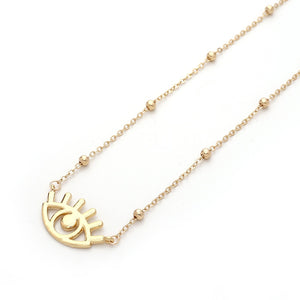 2020 New Fashion Ladies Chic Gold Chain Colorful Rhinestone Filled Evil Eye Coin Necklaces For Women Bohemian Gold Necklaces