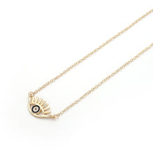 Load image into Gallery viewer, 2020 New Fashion Ladies Chic Gold Chain Colorful Rhinestone Filled Evil Eye Coin Necklaces For Women Bohemian Gold Necklaces