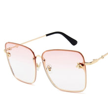 Load image into Gallery viewer, 2022 New Fashion Lady Oversize Rimless Square Bee Sunglasses Women Men Small Bee Glasses Gradient Sun Glasses Female UV400