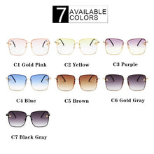 Carica l&#39;immagine nel visualizzatore di Gallery, 2023 Lady Oversize Rimless Square Bee Sunglasses Women Men Small Bee Glasses Gradient Sun Glasses Female UV400