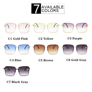 2023 Lady Oversize Rimless Square Bee Sunglasses Women Men Small Bee Glasses Gradient Sun Glasses Female UV400