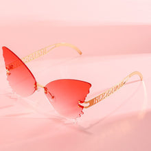 Carica l&#39;immagine nel visualizzatore di Gallery, 2023 Oversized Cat Eye Butterfly Sunglasses Women  Brand Designer Rimless Gradient Sun Glasses UV400 Eyeware