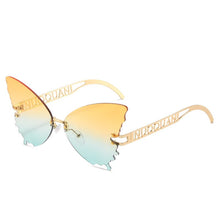 Carica l&#39;immagine nel visualizzatore di Gallery, 2023 Oversized Cat Eye Butterfly Sunglasses Women  Brand Designer Rimless Gradient Sun Glasses UV400 Eyeware