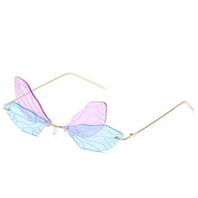 Load image into Gallery viewer, 2023 Rimless Cat Eye Sunglasses Women Vintage Cool Gradient Dragonfly Steampunk Sun Glasses For Female Unisex UV400
