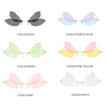 Load image into Gallery viewer, 2023 Rimless Cat Eye Sunglasses Women Vintage Cool Gradient Dragonfly Steampunk Sun Glasses For Female Unisex UV400