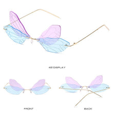 Load image into Gallery viewer, 2023 Rimless Cat Eye Sunglasses Women Vintage Cool Gradient Dragonfly Steampunk Sun Glasses For Female Unisex UV400