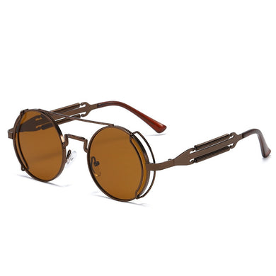 2023 Round Steampunk Sunglasses Men Women Vintage Gothic Metal Frame Sun Glasses For Male Oculos de sol UV400