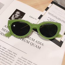 Load image into Gallery viewer, 2023 Small Round Cat Eye Sunglasses For Women Vintage Green Black Gradient Sun Glasses Female Uv400 Chic Shades Men