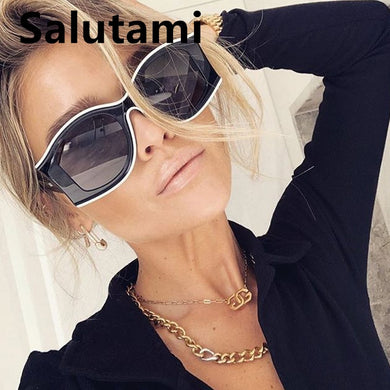 2023 Occhiali da sole ovali unici per le donne Occhiali da sole sfumati bianchi neri di marca Occhiali da sole vintage da uomo Hip Hop Uv400 