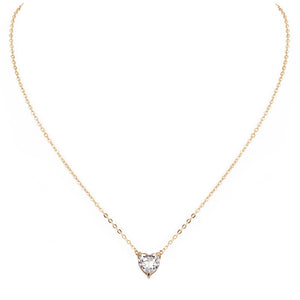 2020 New Female Fashion Crystal Heart Necklace Pendant Short Gold Chain Necklace Pendant Necklace Charm Gifts Girlfriends Gift