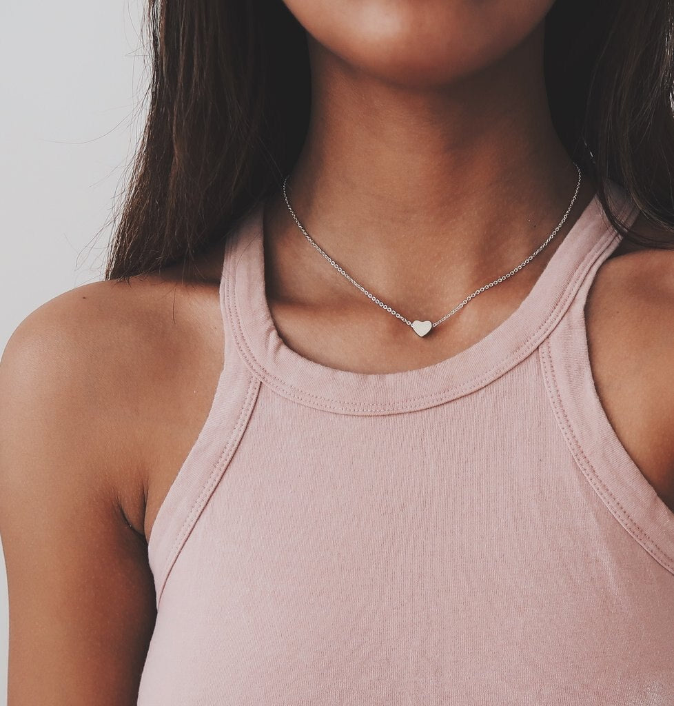 2020 New Female Fashion Crystal Heart Necklace Pendant Short Gold Chain Necklace Pendant Necklace Charm Gifts Girlfriends Gift