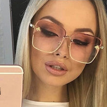 Load image into Gallery viewer, 2022 New Lady Oversize Rimless Square Bee Sunglasses Women Brand Fashion Small Bee Gradient Sun Glasses Female UV400