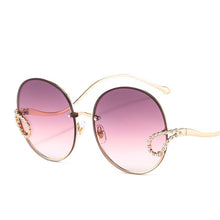 Carica l&#39;immagine nel visualizzatore di Gallery, 2023 Metal Diamond Sunglasses Women  Brand Round Rimless Frame Sun Glasses Female Eyeglasses UV400 Glasses