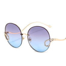 Carica l&#39;immagine nel visualizzatore di Gallery, 2023 Metal Diamond Sunglasses Women  Brand Round Rimless Frame Sun Glasses Female Eyeglasses UV400 Glasses