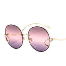 Carica l&#39;immagine nel visualizzatore di Gallery, 2023 Metal Diamond Sunglasses Women  Brand Round Rimless Frame Sun Glasses Female Eyeglasses UV400 Glasses
