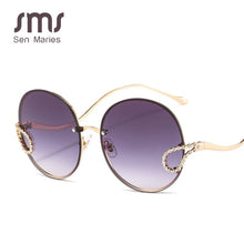 Carica l&#39;immagine nel visualizzatore di Gallery, 2023 Metal Diamond Sunglasses Women  Brand Round Rimless Frame Sun Glasses Female Eyeglasses UV400 Glasses