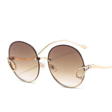 Carica l&#39;immagine nel visualizzatore di Gallery, 2023 Metal Diamond Sunglasses Women  Brand Round Rimless Frame Sun Glasses Female Eyeglasses UV400 Glasses