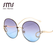 Carica l&#39;immagine nel visualizzatore di Gallery, 2023 Metal Diamond Sunglasses Women  Brand Round Rimless Frame Sun Glasses Female Eyeglasses UV400 Glasses