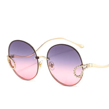 Carica l&#39;immagine nel visualizzatore di Gallery, 2023 Metal Diamond Sunglasses Women  Brand Round Rimless Frame Sun Glasses Female Eyeglasses UV400 Glasses