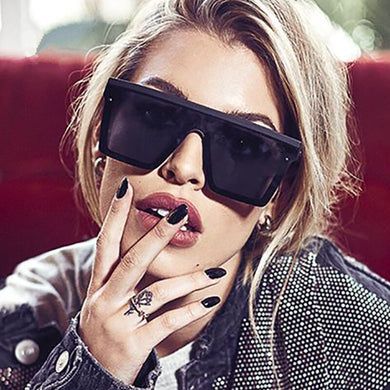2023 Oversized Sunglasses Women Big Frame Square Flat Top Rivet Sun Glasses Female Men Vintage Mirror Shades Gradient UV400